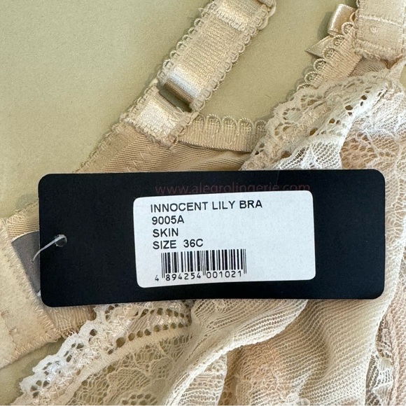 NWT ALEGRO Lingerie Innocent Lily Lace Bra in “Skin” Nude Unlined Underwire 36C - Picture 11 of 16